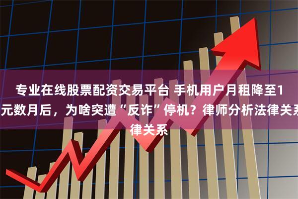 专业在线股票配资交易平台 手机用户月租降至19元数月后，为啥突遭“反诈”停机？律师分析法律关系